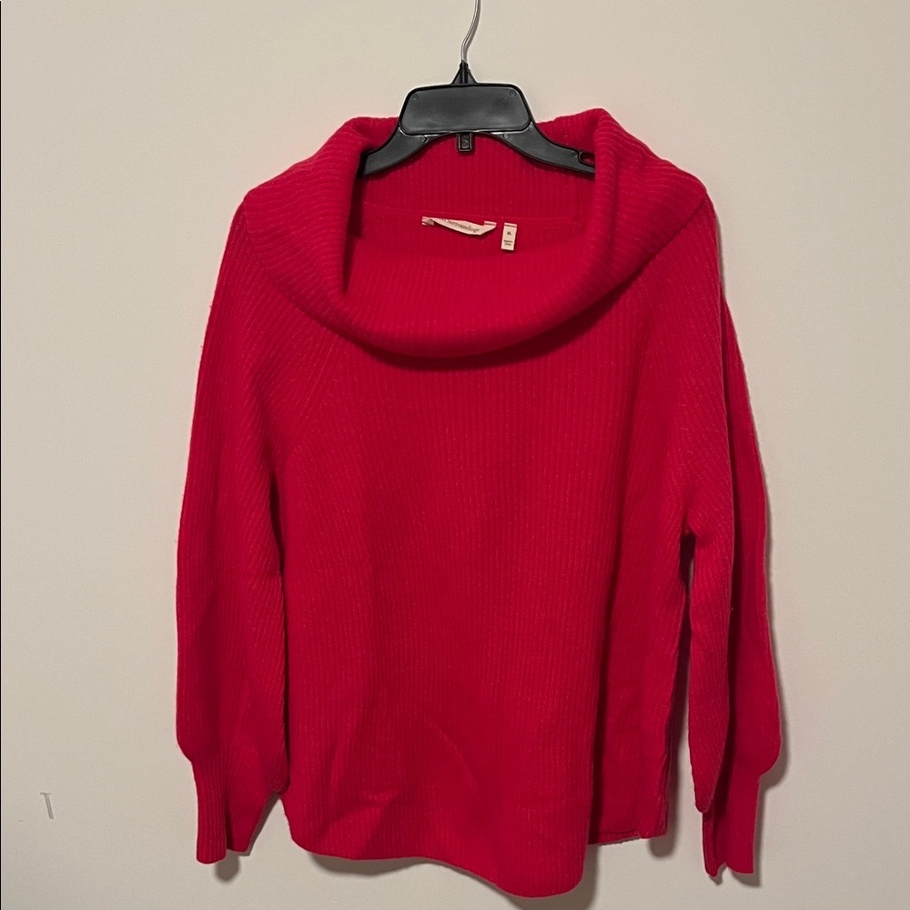 Soft Surroundings Vibrant Pink Cowl Neck Cashmere Sweater